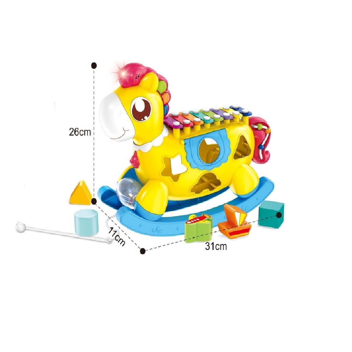 MUNDO BEBE - Juguete Bebe Infantil Musica caballo Xilófono Didáctico