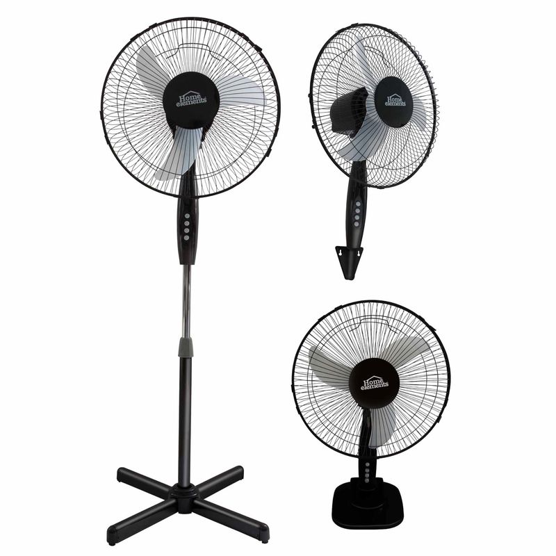 HOME ELEMENTS - VENTILADOR 3 EN 1 16″ NEGRO HOME ELEMENTS