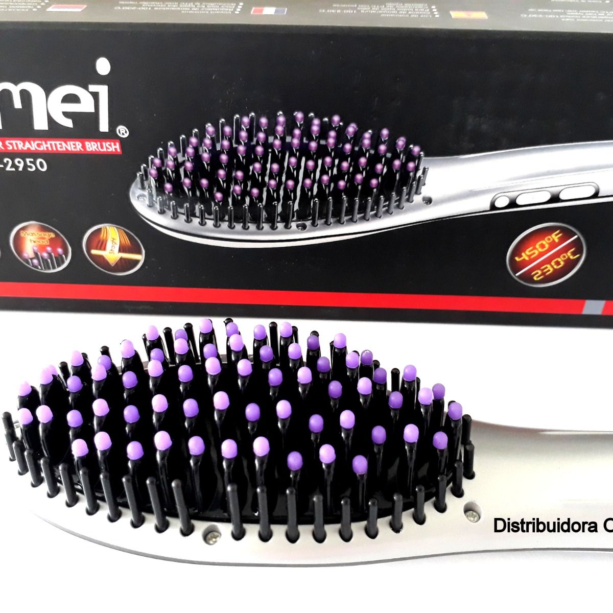 GEMEI - Cepillo Alisador Eléctrico De Cabello Gemei Original Ceramic