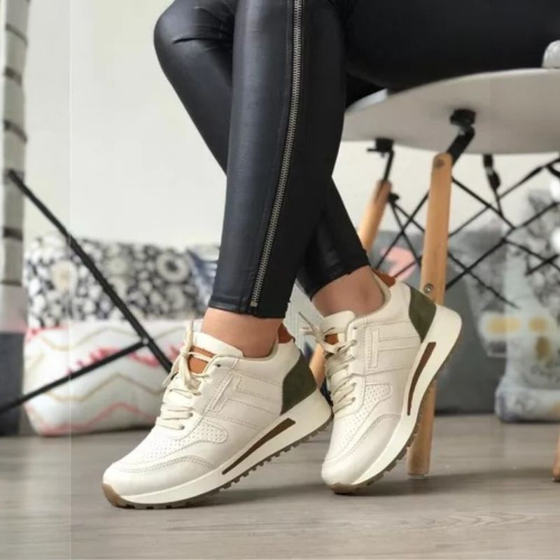 GENERICO - Tenis Mujer Colores Variados Calzado Dama Casual Y Elegante-Beige