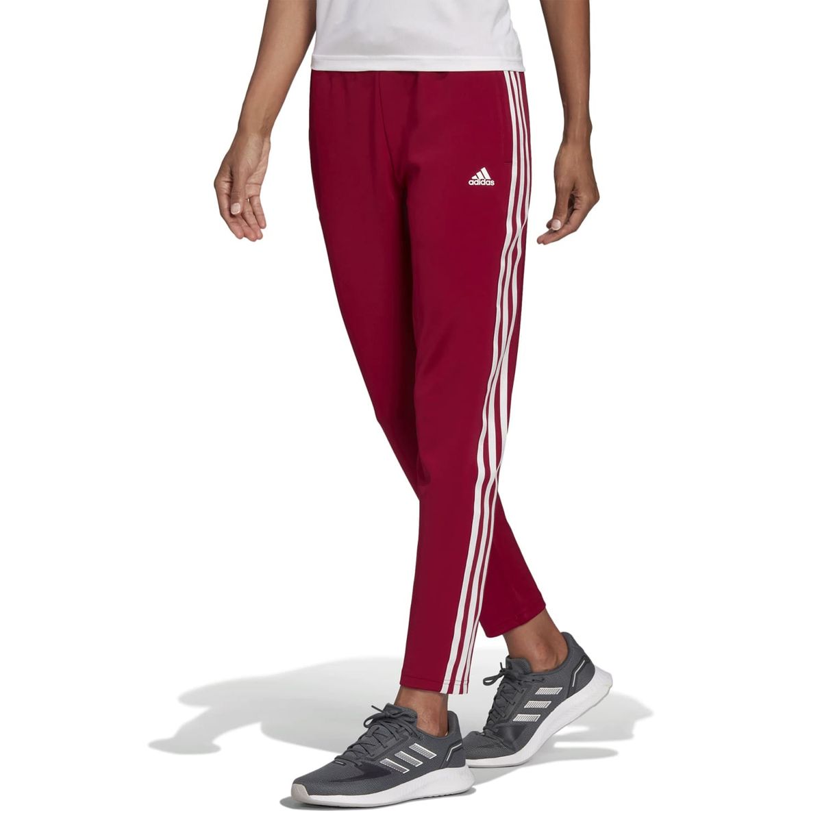 ADIDAS - Pantalón Adidas Rojo MujerDesigned 2 Move 3 Rayas Largo 78.