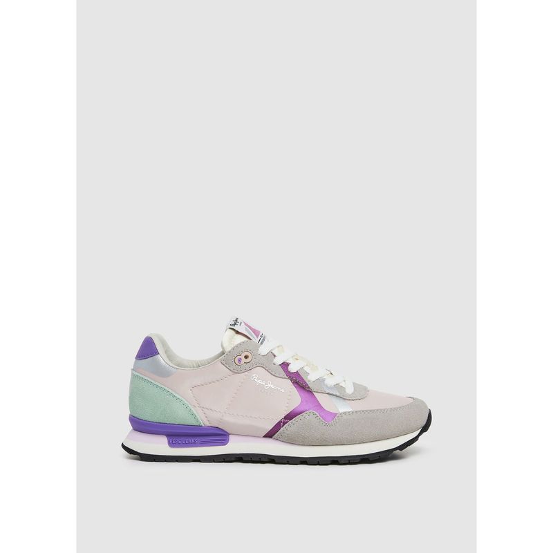 PEPE JEANS - Tenis Brit Print W Gris Para Mujer