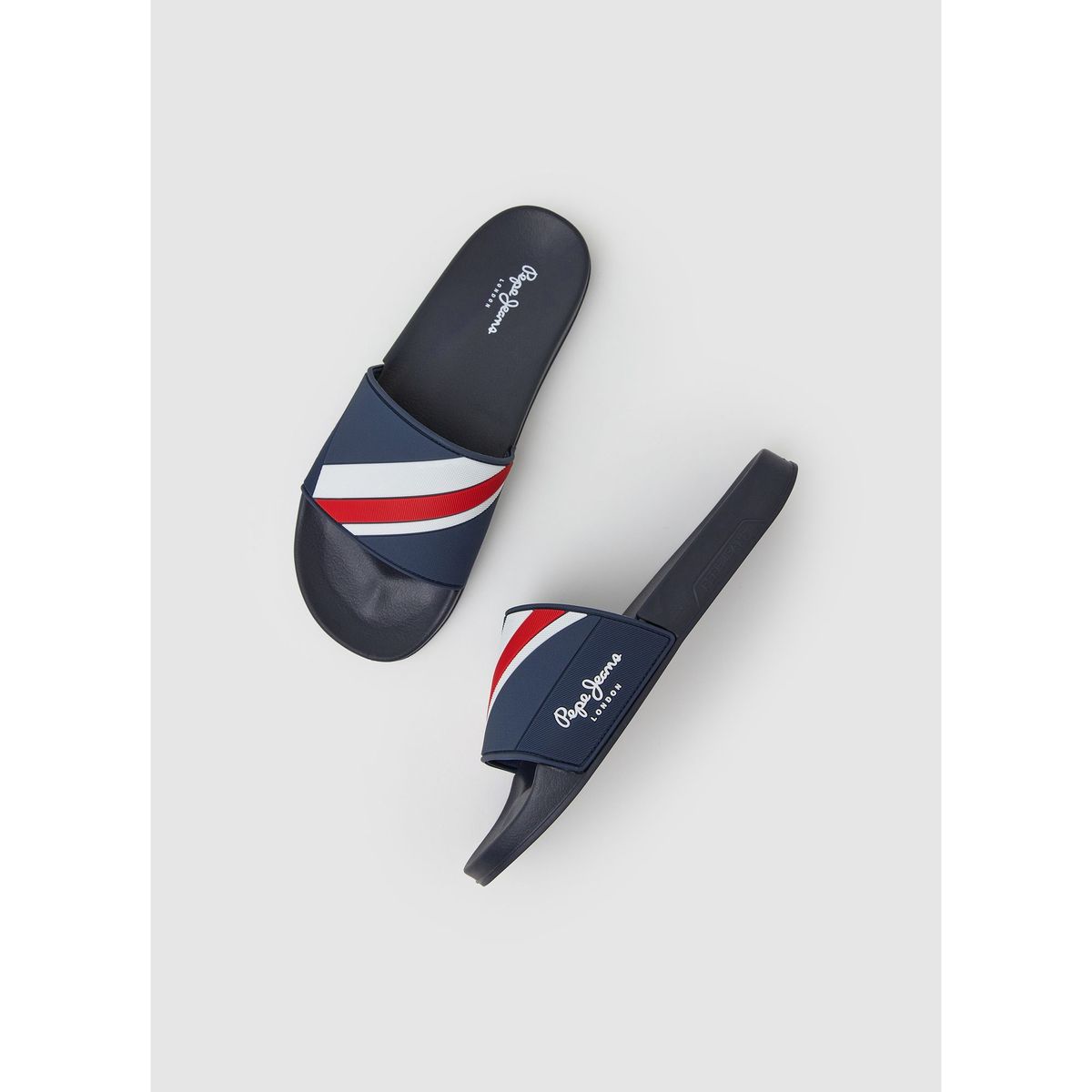 PEPE JEANS - Sandalias Pepe Jeans Slider Texture para hombre color Azul y Blanco