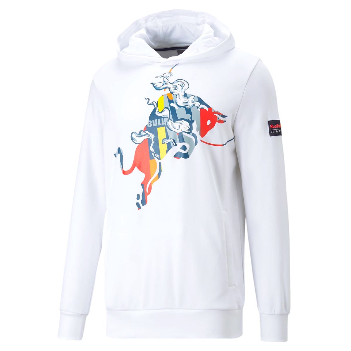 PUMA - Buzo Puma Blanco Hombre Dynamic Bull Logo Hoodie.