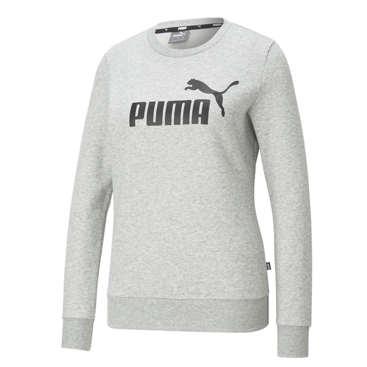 PUMA - Buzo Puma Gris Mujer Ess Logo Crew Fl Light.