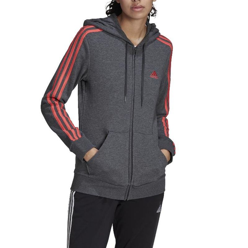 ADIDAS - Chaqueta Adidas Gris Mujer Essentials 3 Rayas.