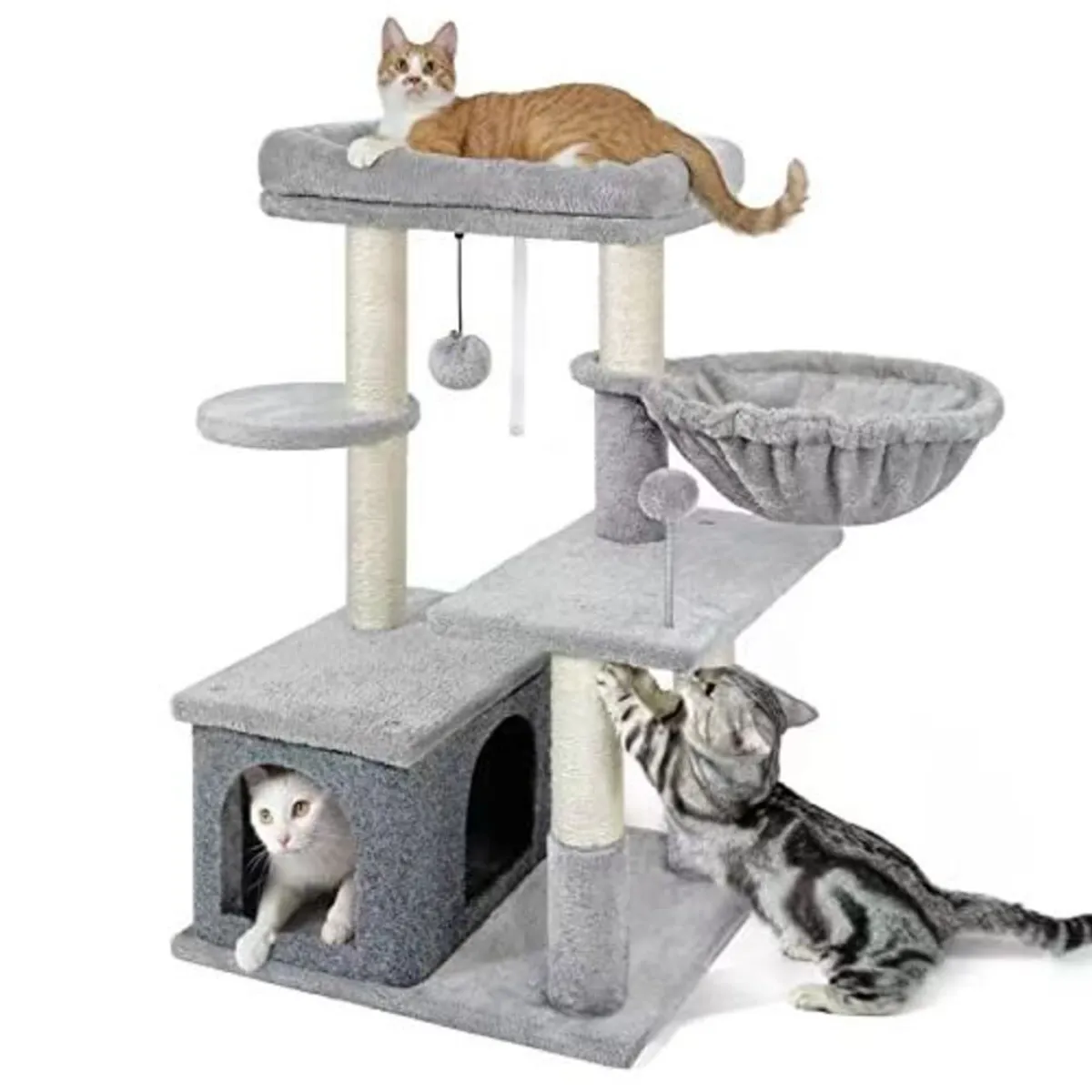 MAOS - GIMNASIO RASCADOR CASA CUNA DESARMABLE+JUGUETE