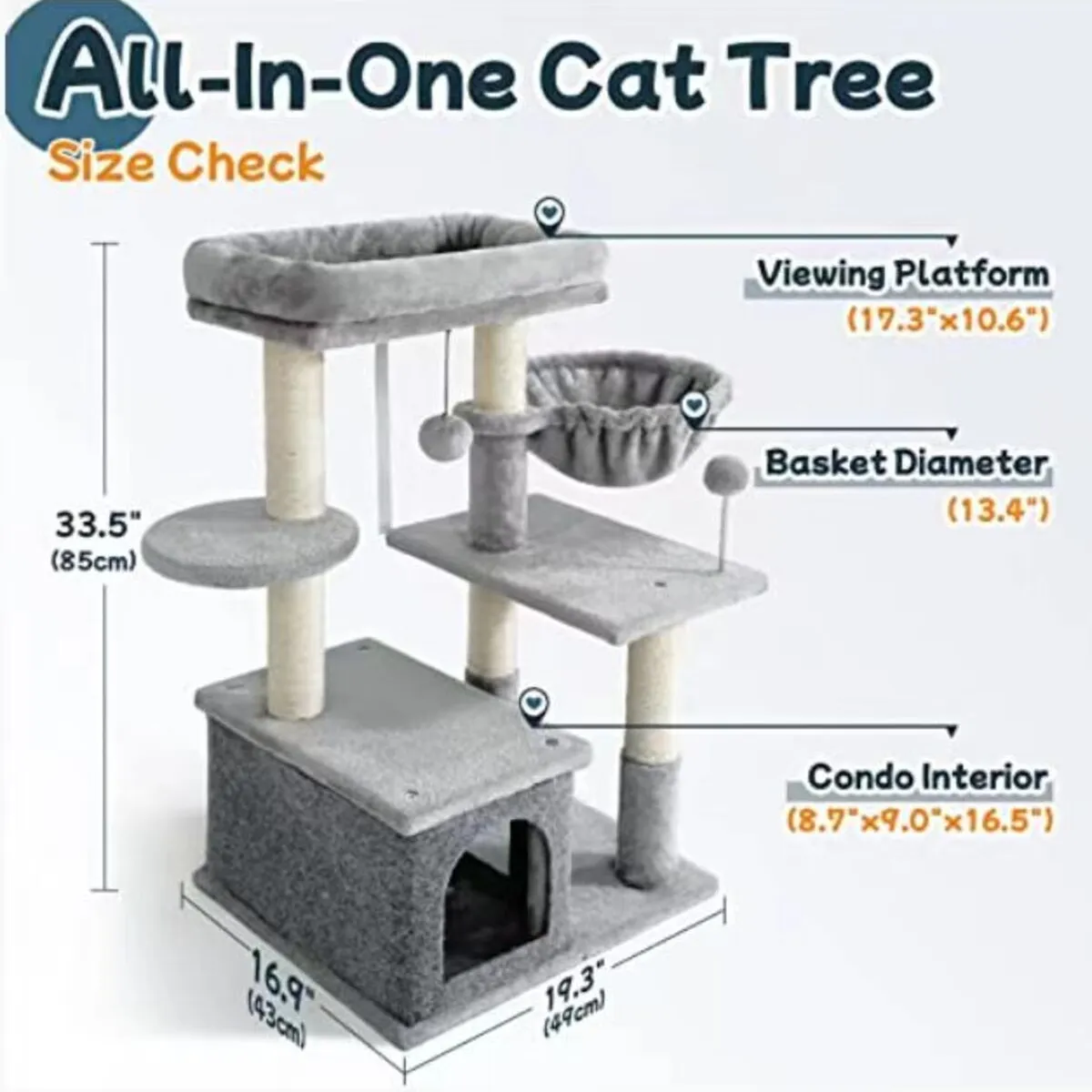 MAOS - GIMNASIO RASCADOR CASA CUNA DESARMABLE+JUGUETE