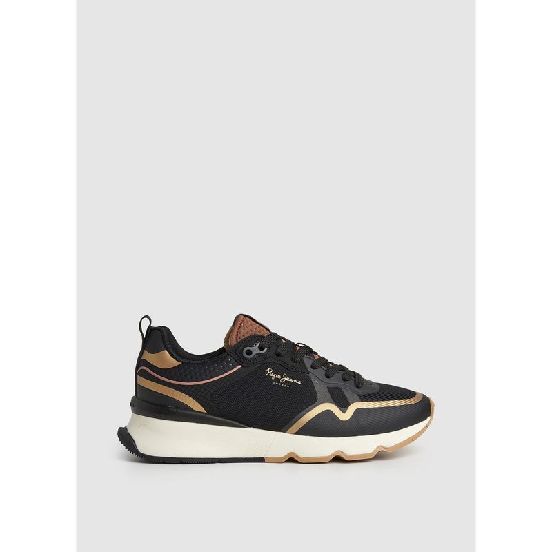 PEPE JEANS - Brit Pro Nice Negro y Dorado Para Mujer