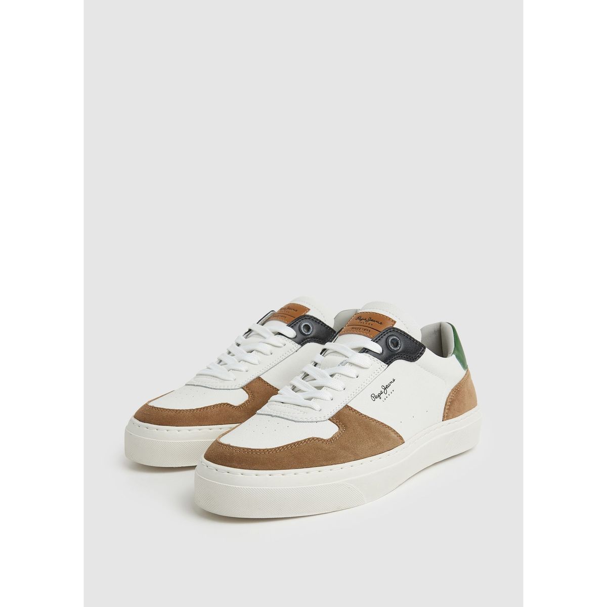PEPE JEANS - Tenis Pepe Jeans Yogi Street para hombre color Blanco y Café