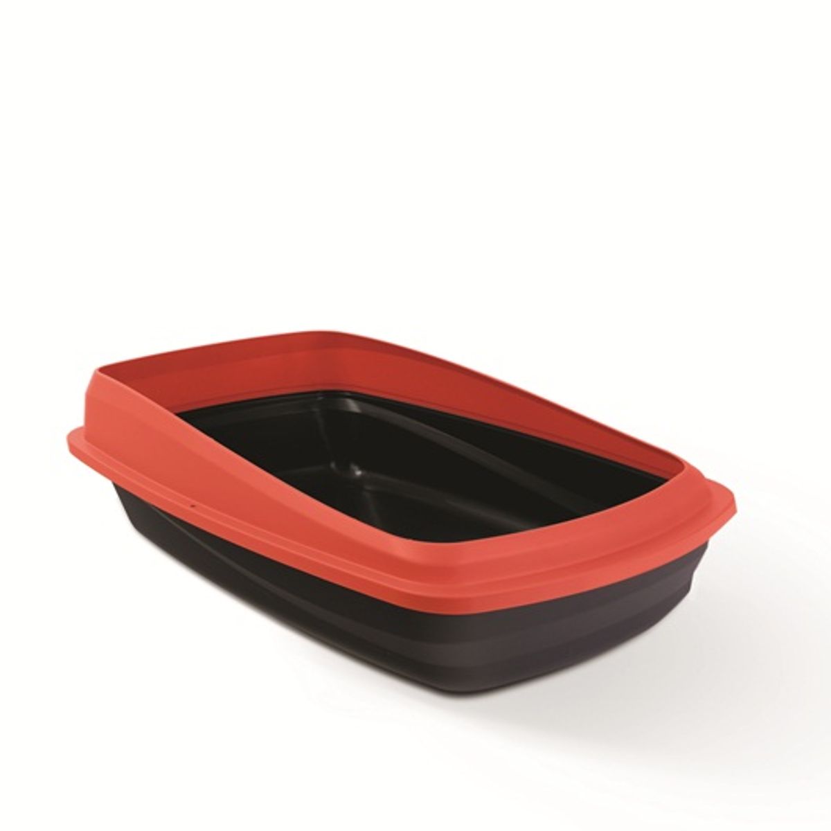 PETSPA - Arenera Para Gatos Catit Sencilla Con Borde Removible Roja