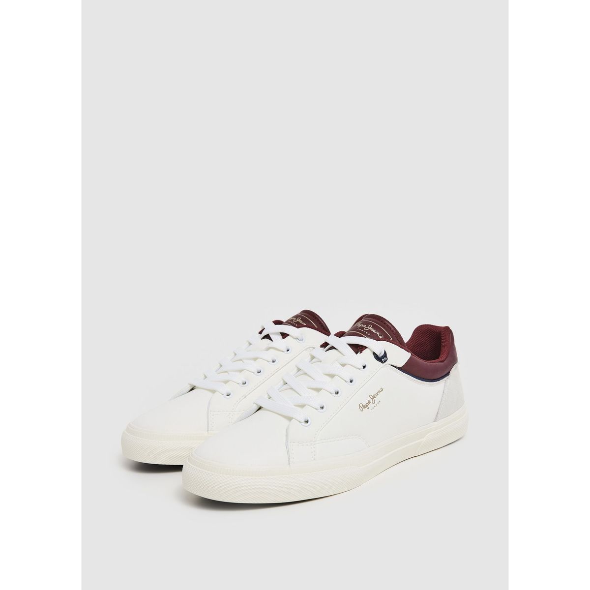 PEPE JEANS - Tenis Pepe Jeans Kenton Journey M para hombre color Blanco y Rojo