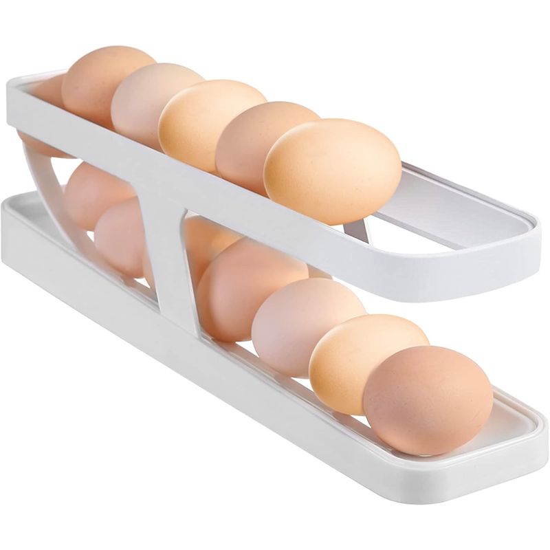 GENERICO - Dispensador Rodante de Huevos 2 Niveles Porta Huevos