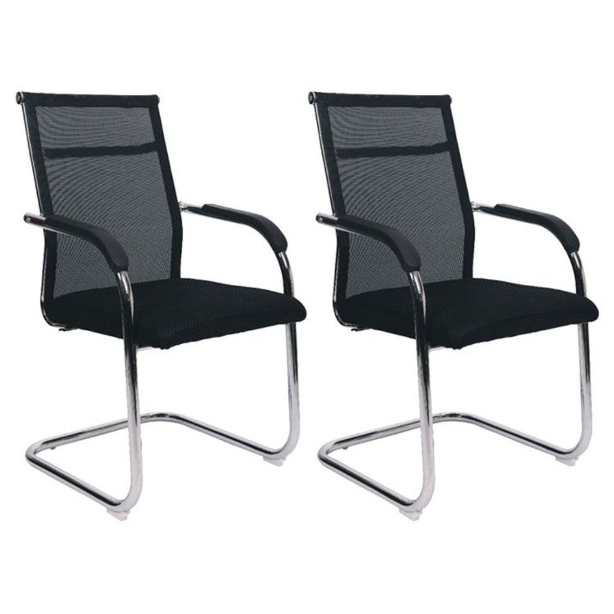 MOBLIHOUSE - Set X2 Silla Interlocutora Premium Negra