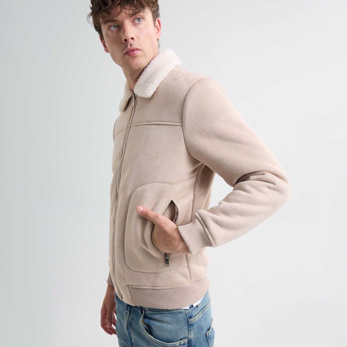 SEVEN SEVEN - Chaqueta Para Hombre Shearling Color Beige Marca Seven Seven #45080459