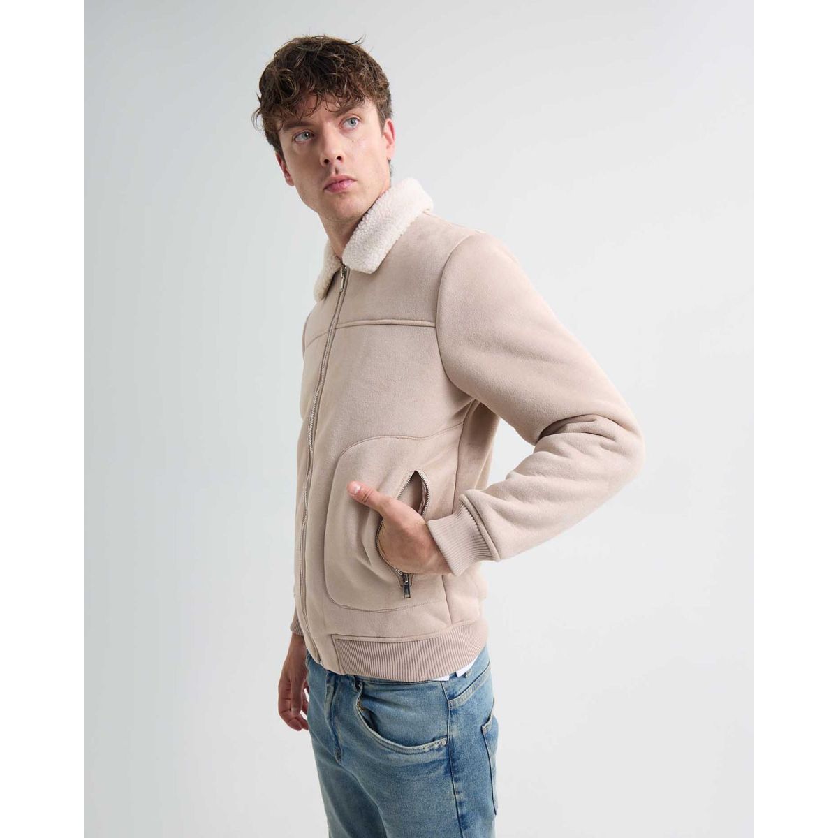 SEVEN SEVEN - Chaqueta Para Hombre Shearling Color Beige Marca Seven Seven #45080459