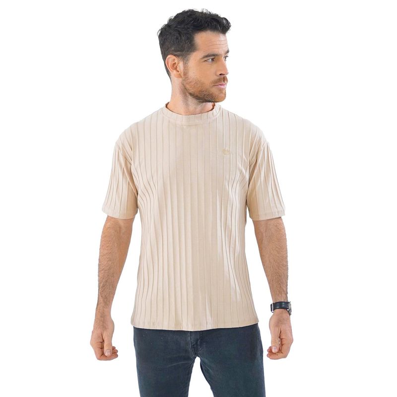 LAGUNA BLUE - Camiseta para hombre texturizada bordada cafe laguna blue_.