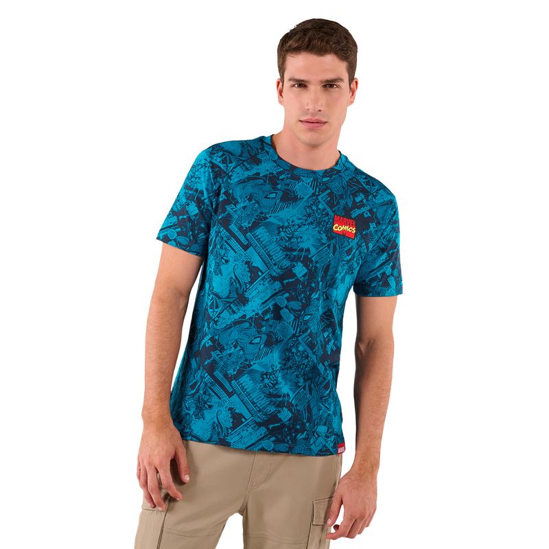 TOTTO - Camiseta para Hombre Marvel Blue Adulto Azul