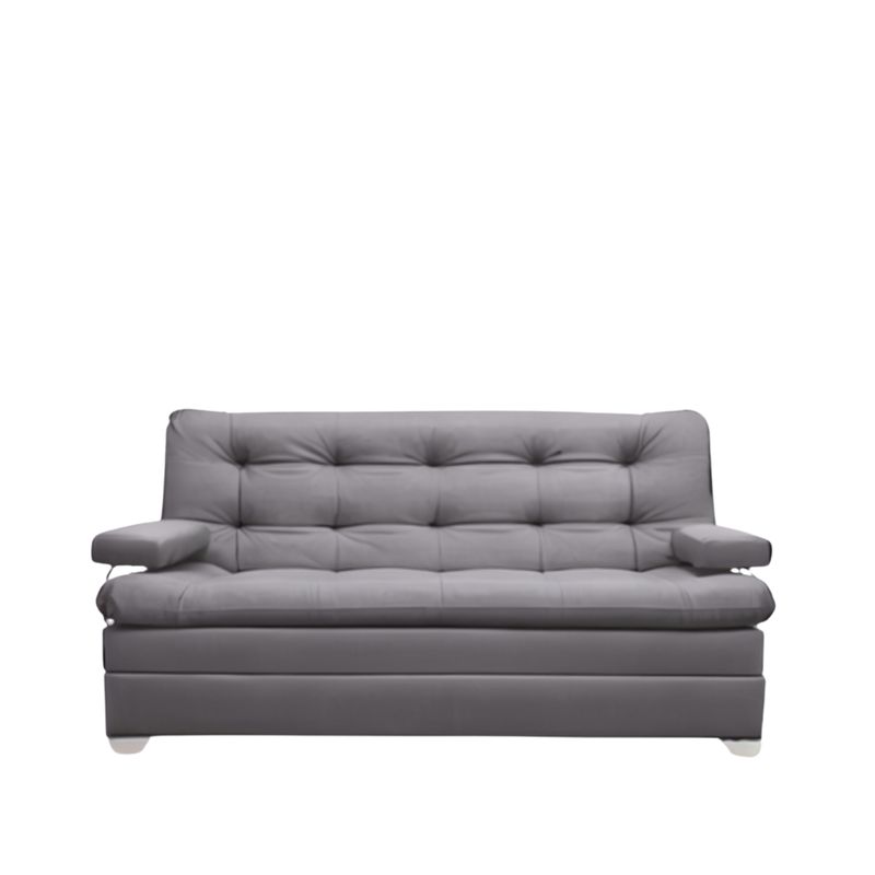 GENERICO - Sofá cama reclinable + baúl gris Microfibra