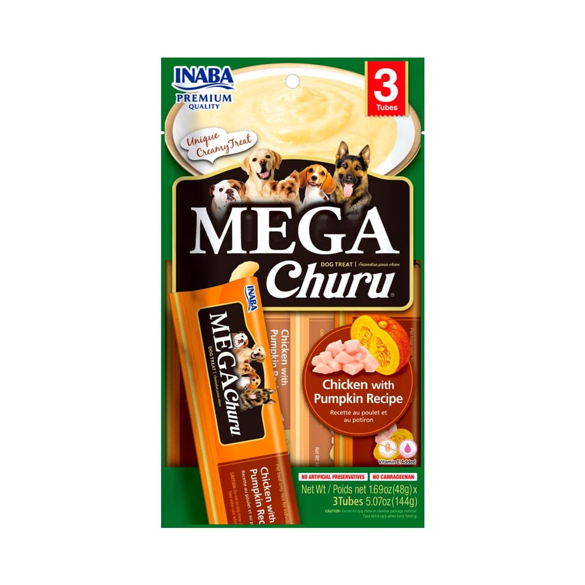 CATLIKE - Inaba Dog snack Mega Churu X 3und Pollo Y Calabaza 144gr