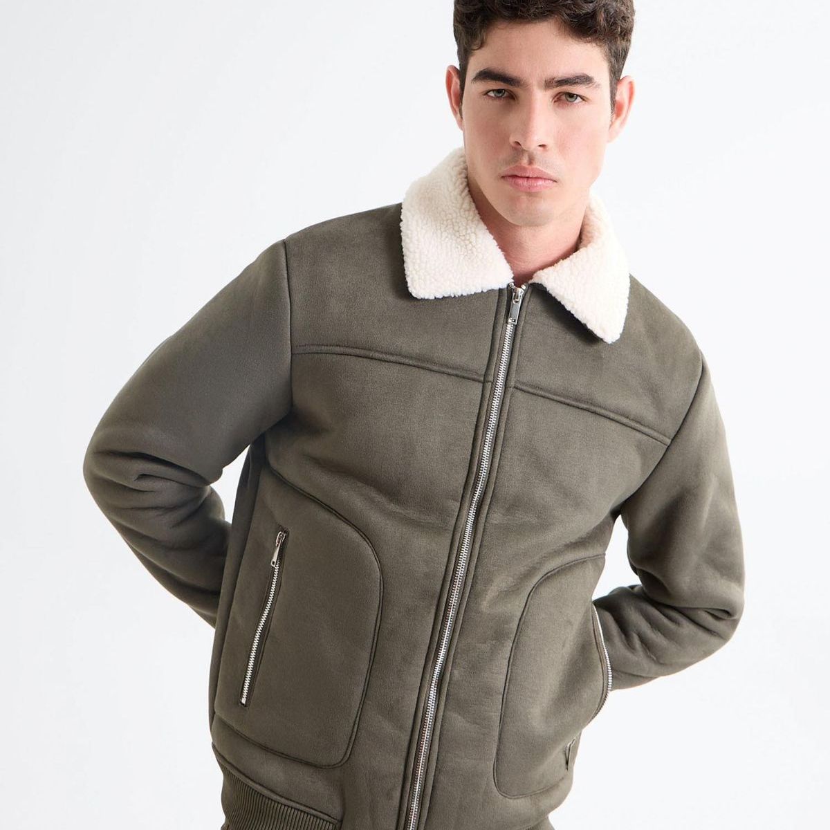 SEVEN SEVEN - Chaqueta Para Hombre Shearling Color Verde Oscuro Marca Seven Seven #45080458