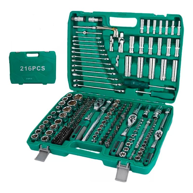 GENERICO - Juego De Llaves Y Copas Caja De Herramientas Set 216 Piezas