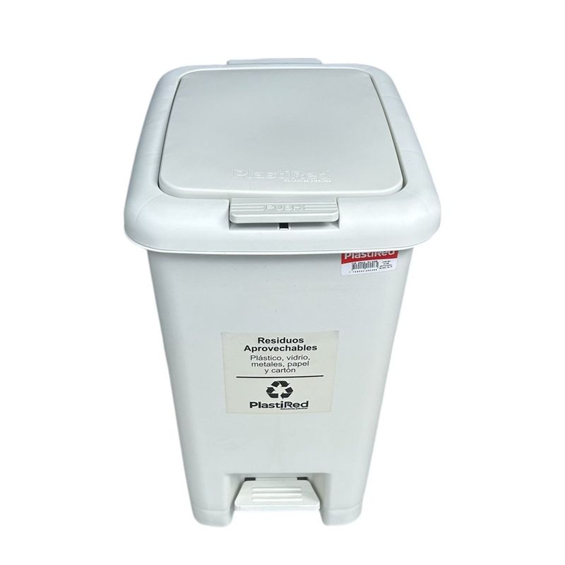 GENERICO - Papelera Doble Apertura 30 Lits Blanco