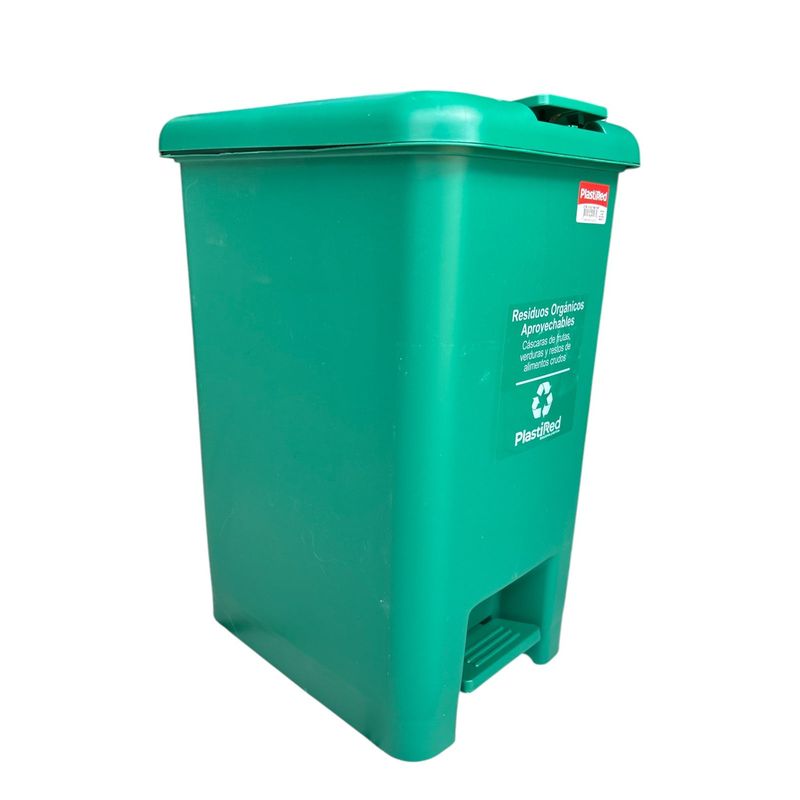 GENERICO - Papelera Doble Apertura 30 Lits Verde