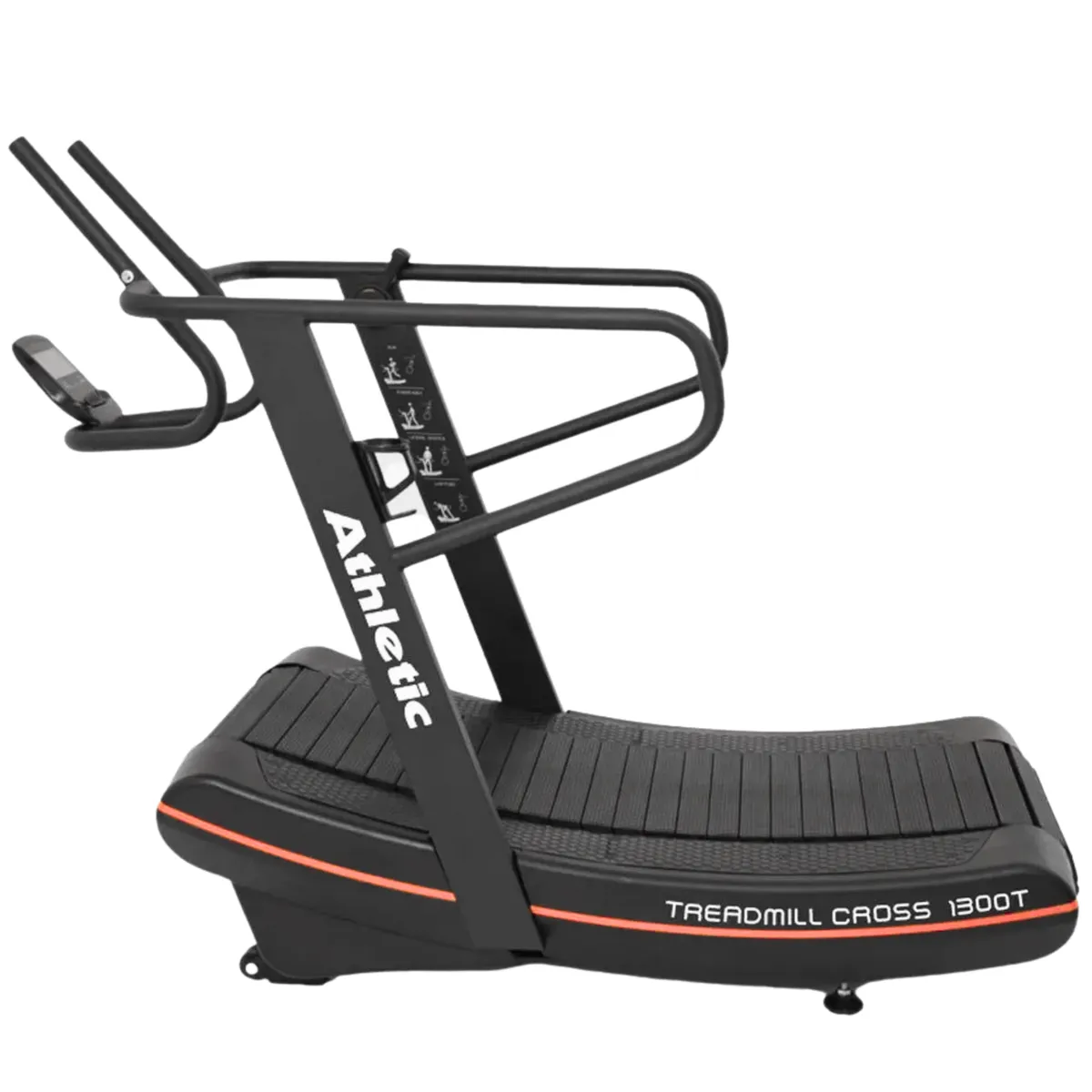 ATHLETIC - Trotadora Curva 1300T Profesional, Autoimpulsada, 8 Niveles Magnético, 150 Kg, Hyrox (HRX)