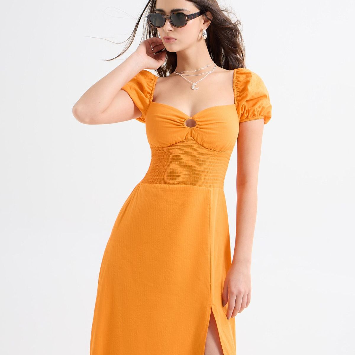 SEVEN SEVEN - Vestio Maxi Con Cut Out  Para Mujer Naranja Seven Seven