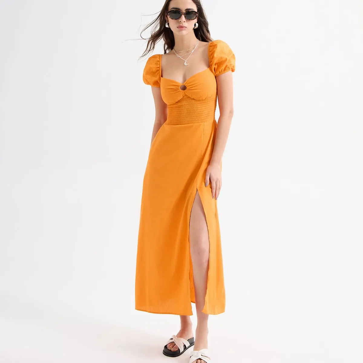 SEVEN SEVEN - Vestido Para Mujer M/C Largo Color Naranja Marca Seven Seven #28171359