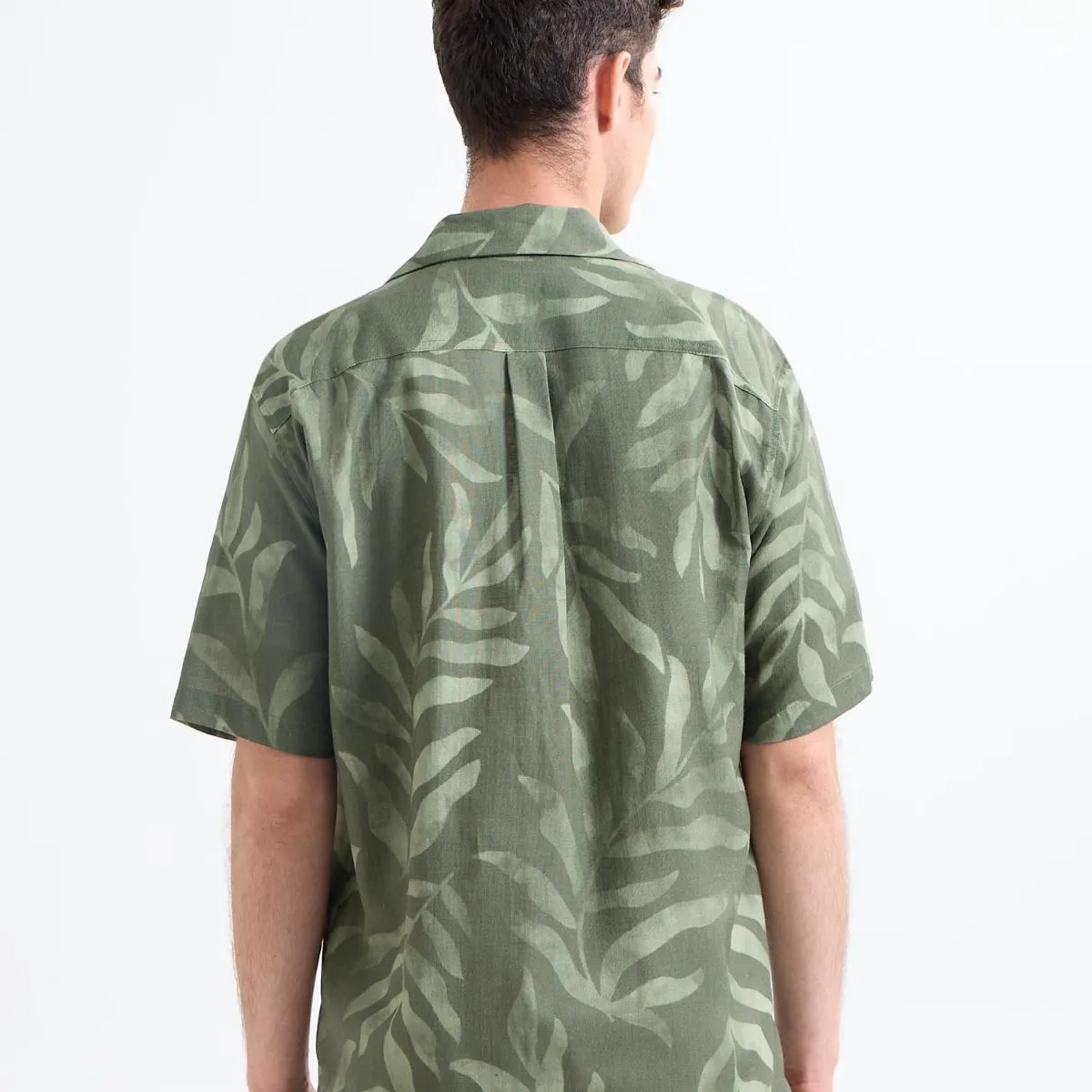 SEVEN SEVEN - Camisa Resort Estampada  Para Hombre Verde Seven Seven