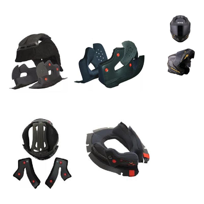 EDGE HELMETS - Almohadillas Edge Helmets - Negro