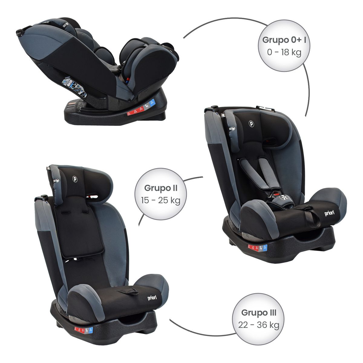 PRIORI - Silla De Carro Bebe Zeus Gris Priori