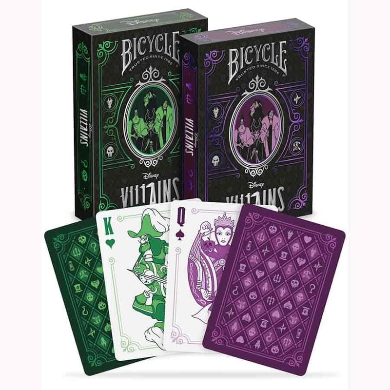 BICYCLE - Baraja Naipes Villains Morado Bicycle Poker Villanos Morado Verde