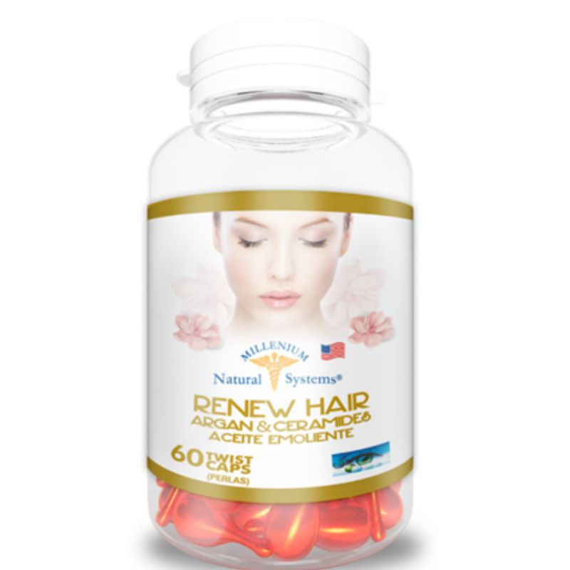 MILLENIUM NATURAL SYSTEMS - Renew Hair Argan & Ceramides x 60 Twist Caps