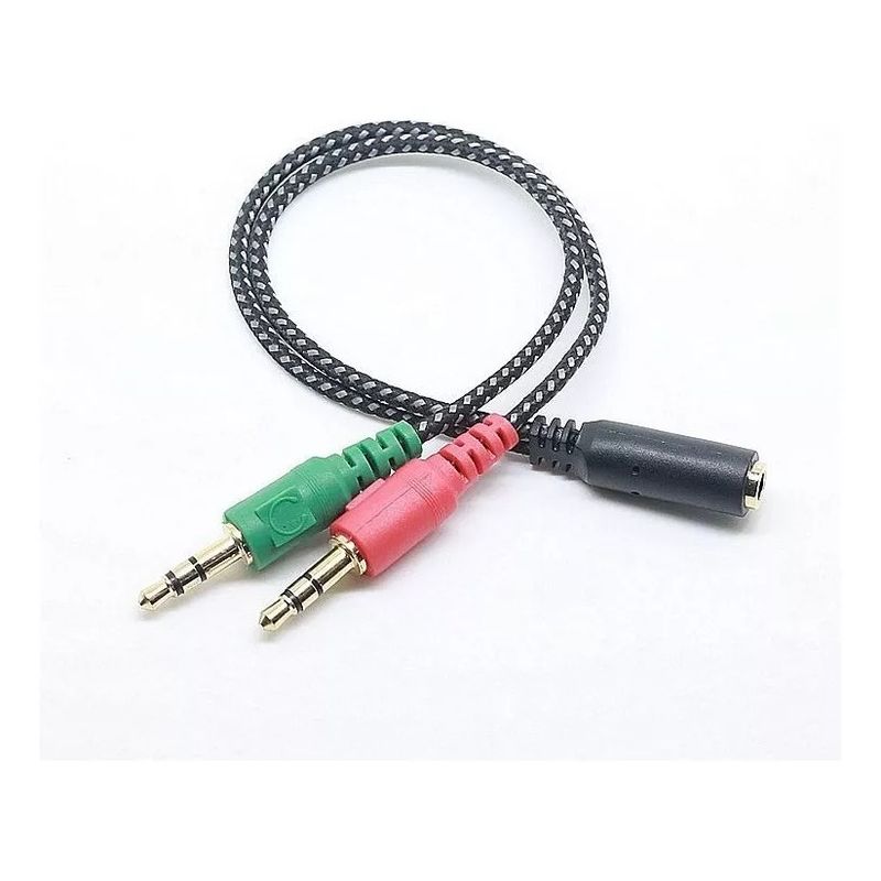GENERICO - Cable Divisor De Audio Y Micrófono 1 Macho A 2 Hembra 3.5mm