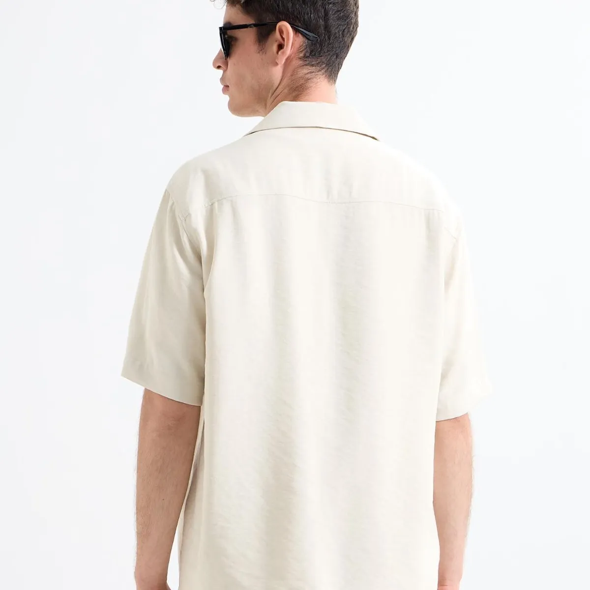 SEVEN SEVEN - Camisa Resort  Para Hombre Beige Seven Seven
