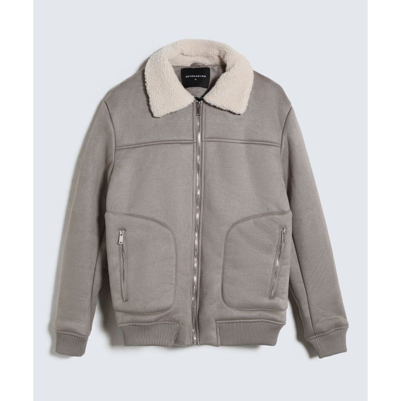 SEVEN SEVEN - Chaqueta Para Hombre Shearling Color Gris  Marca Seven Seven #45080443