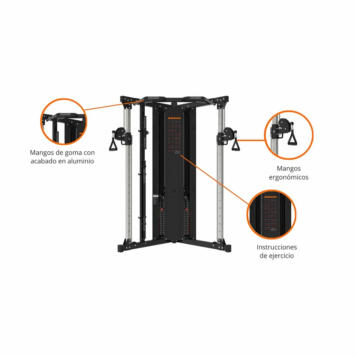 ATHLETIC - Polea Dual /Crossover Compacto  Prime Line Athletic Profesional + Accesorios