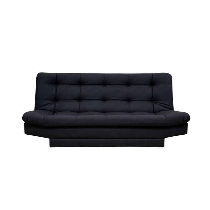 GENERICO - Sofá cama reclinable 150 x 120 Microfibra Muebleo Negro