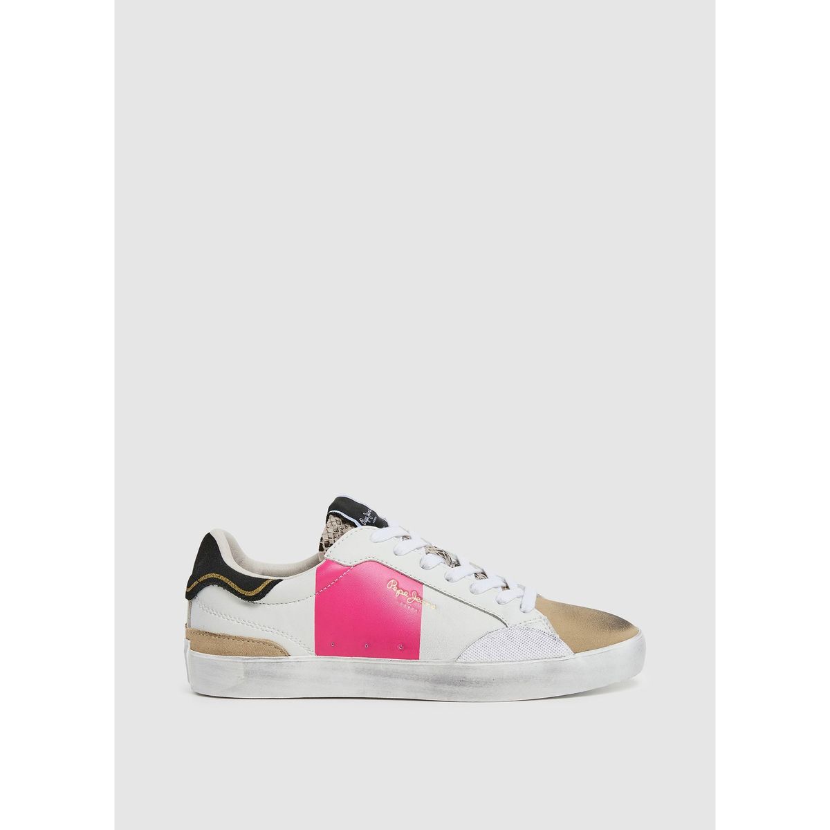 PEPE JEANS - Tenis Pepe Jeans Tenis Lane Elle W para mujer color Blanco y Rosa