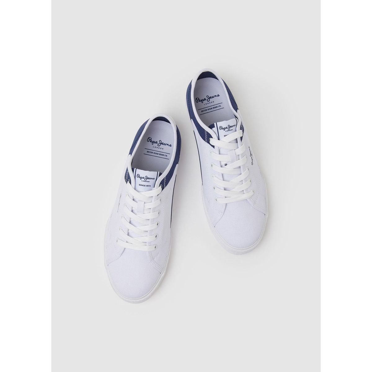PEPE JEANS - Tenis Pepe Jeans Kenton Road M para hombre Blanco y Azul
