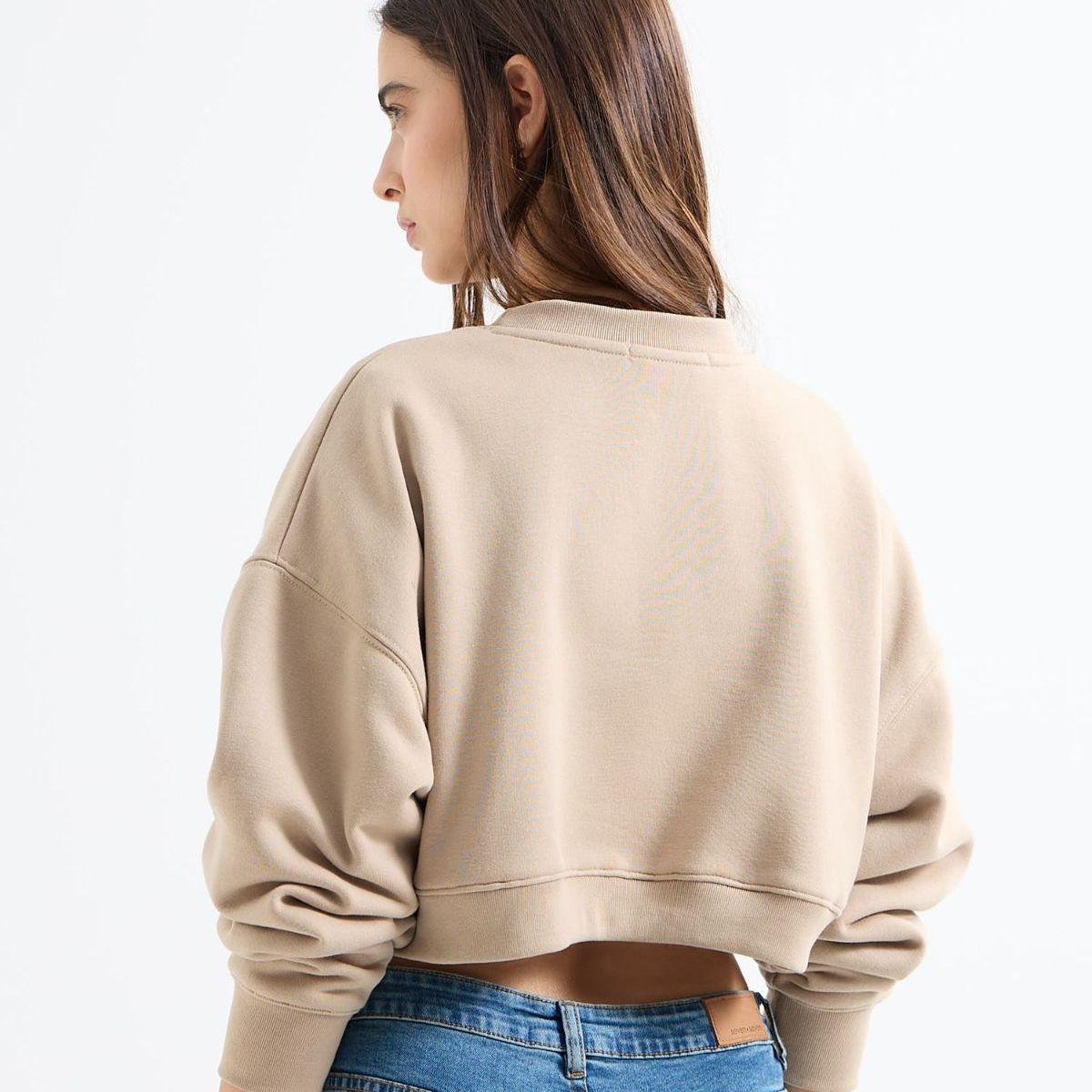 SEVEN SEVEN - Buzo Crop Bordado Seattle  Para Mujer Beige Seven Seven