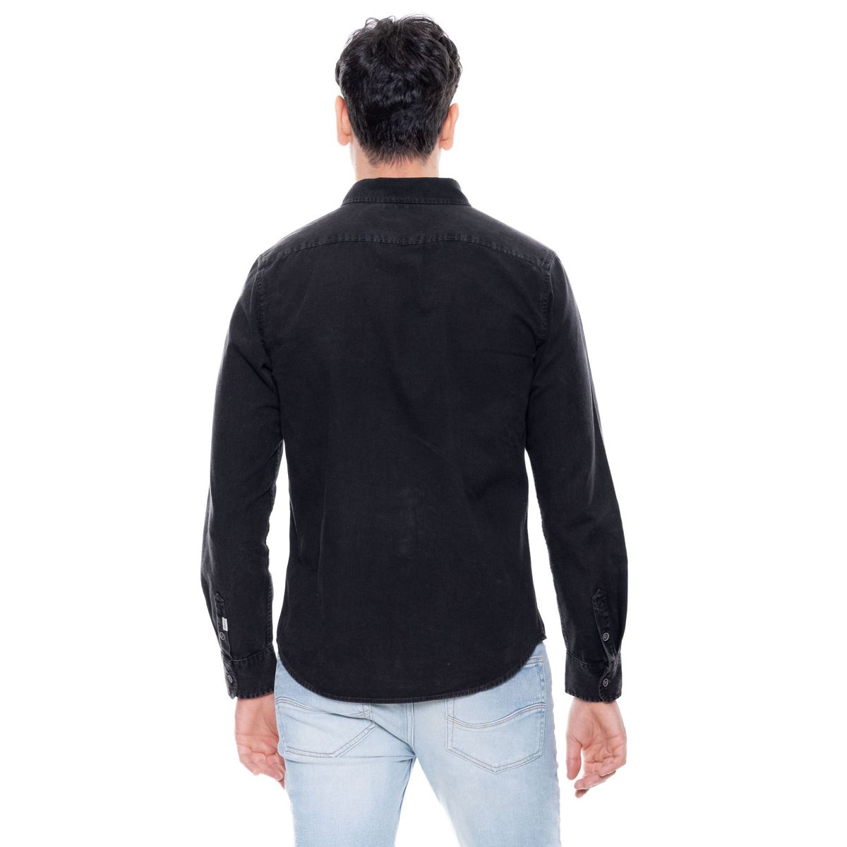 COLOR BLUE - Camisa Manga Larga Unicolor