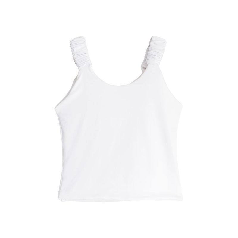SYK - Crop Top Corto Manga Sisa Tira Fruncido