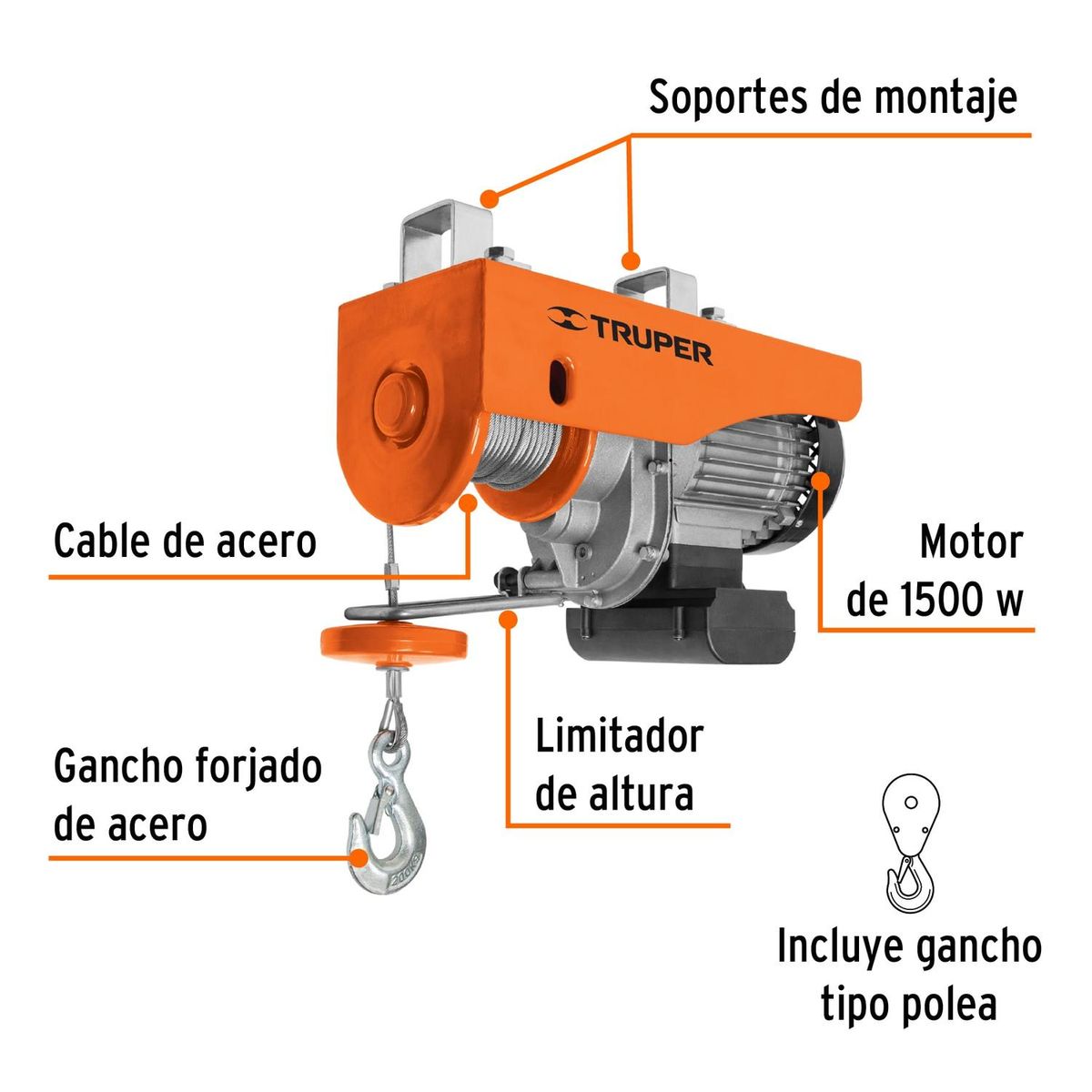 TRUPER - Diferencial eléctrico 400 kg truper