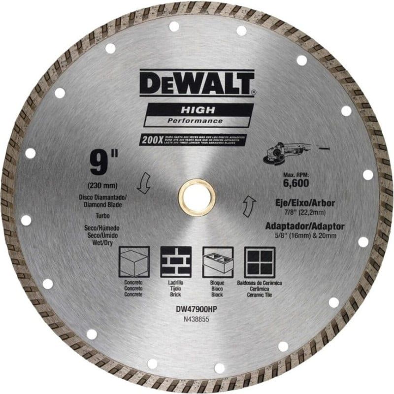 DEWALT - Disco diamantado de 9" turbo corona continua(3und)