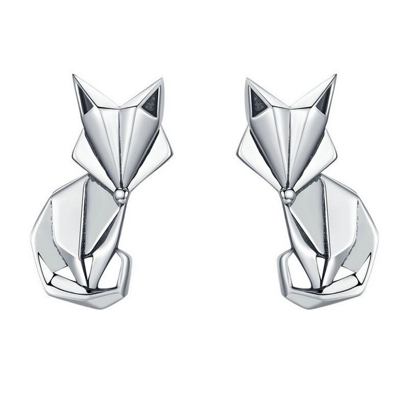 ALHAJAS - Aretes Topos Para Mujer Zorro Fabricados En Plata 925