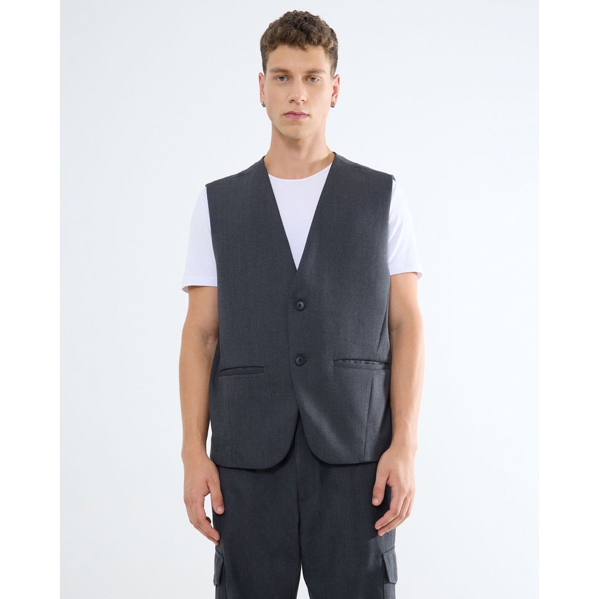 SEVEN SEVEN - Chaleco Para Hombre  Color Gris Oscuro Marca Seven Seven #45250007